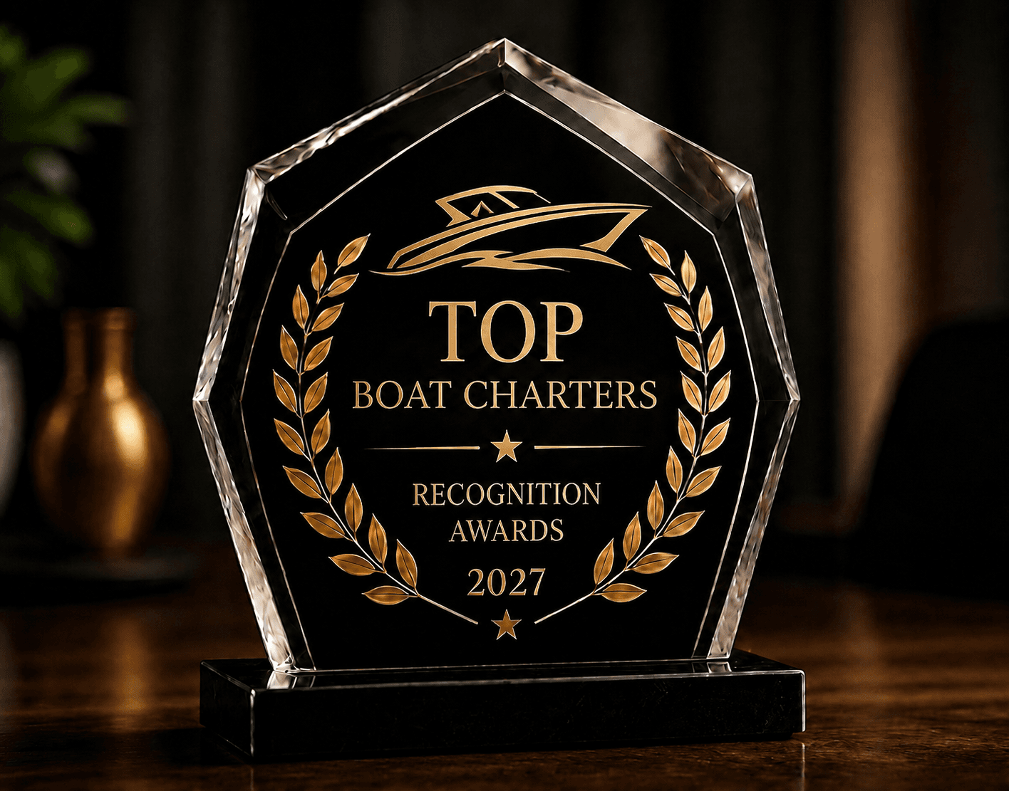 TopBoatCharters.com recognition award plaque
